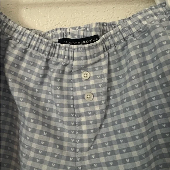 Brandy Melville One Size Light Blue Keira Gingham Shorts - Picture 4 of 7
